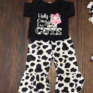 Cute Cow Print Baby Outfit
